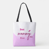 Gepersonaliseerde BEST MOM EVER roze en roos a Tote Bag (Achterkant)