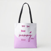 Gepersonaliseerde BEST MOM EVER roze en roos B Tote Bag (Voorkant)