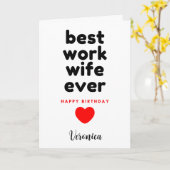 Gepersonaliseerde Best Work Vrouw Verjaardag Kaart (Gele Bloem)