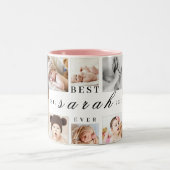 Gepersonaliseerde Beste Abuelito Ooit 8 Fotocollag Tweekleurige Koffiemok (Center)