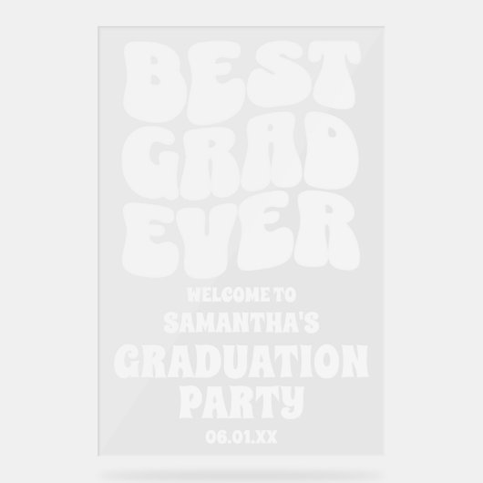 Gepersonaliseerde beste Afstudeerder ooit Afstuder Acryl Bord (Voorkant)