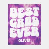 Gepersonaliseerde Beste Afstudeerder ooit Paarse T Fleece Deken (Voorkant)