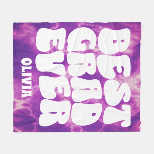 Gepersonaliseerde Beste Afstudeerder ooit Paarse T Fleece Deken (Voorkant (Horizontaal))