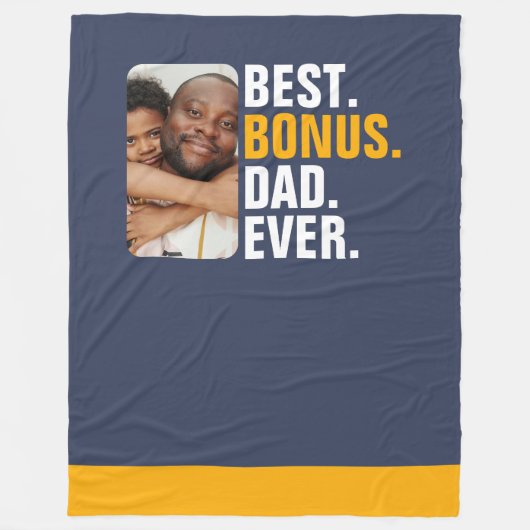 Gepersonaliseerde beste bonus vader ooit stiefvade fleece deken (Voorkant)