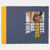 Gepersonaliseerde beste bonus vader ooit stiefvade fleece deken (Voorkant (Horizontaal))