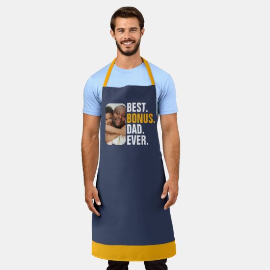 Gepersonaliseerde beste bonus vader ooit stiefvade schort (Gedragen)