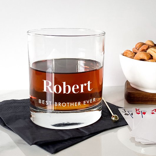 Gepersonaliseerde beste broer ooit monogram whisky glas