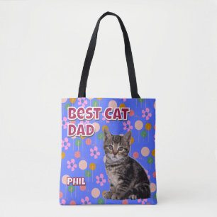 Gepersonaliseerde Beste Cat Dad - Vaderdag Pet Fot Tote Bag
