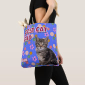 Gepersonaliseerde Beste Cat Dad - Vaderdag Pet Fot Tote Bag (Dichtbij)