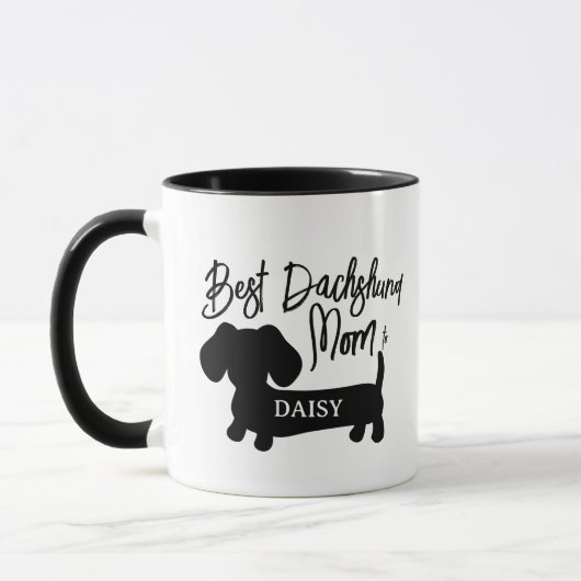 Gepersonaliseerde Beste Dachshund Moeder Mok (Links)