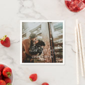 Gepersonaliseerde Beste Dag Ooit Foto Trouwpapier Servet (Insitu)