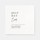 Gepersonaliseerde Beste Dag Ooit Minimale Trouwpap Servet (Voorkant)