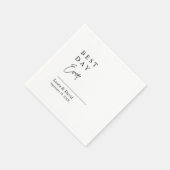 Gepersonaliseerde Beste Dag Ooit Minimale Trouwpap Servet (Hoek)