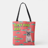 Gepersonaliseerde Beste Dog Dad Gift – Fun Pet Pho Tote Bag (Achterkant)