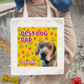 Gepersonaliseerde Beste Dog Dad - Pet Photo Vaderd Tote Bag