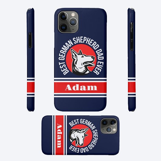 Gepersonaliseerde beste Duitse herder papa ooit Case-Mate iPhone Case