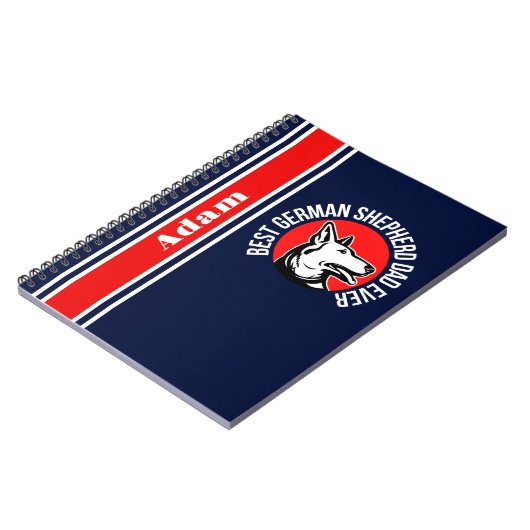 Gepersonaliseerde beste Duitse herder papa ooit Notitieboek (Linkerzijde)