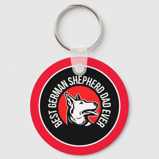Gepersonaliseerde beste Duitse herder papa ooit Sleutelhanger (Achterkant)