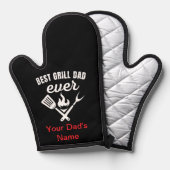 Gepersonaliseerde Beste Grill Dad Ooit Oven Mitt e Ovenwant (Voorkant / Achterkant)