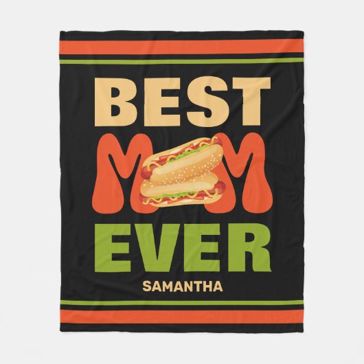 Gepersonaliseerde Beste Hete Hond Moeder Ooit Moed Fleece Deken (Voorkant)