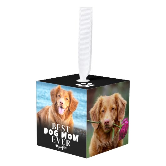 Gepersonaliseerde Beste Hond Moeder Foto Kerstmis Decoratie (Voorkant hoekig)