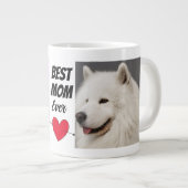 Gepersonaliseerde beste hond moeder twee foto's en grote koffiekop (Voorkant rechts)