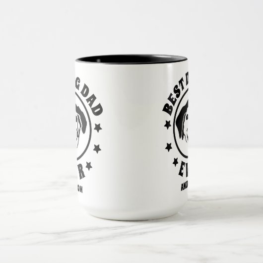 Gepersonaliseerde beste hond papa ooit aangepaste mok (Midden)