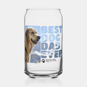 Gepersonaliseerde beste hond papa ooit blikvorm glas