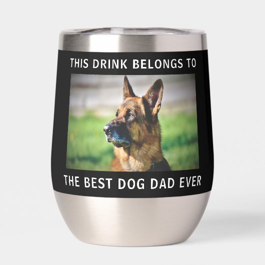 Gepersonaliseerde beste hond papa ooit foto zwart (Achterkant)