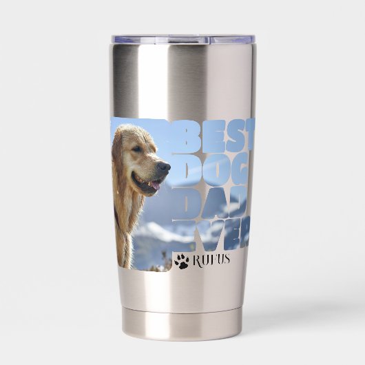 Gepersonaliseerde beste hond papa ooit geïsoleerde drinkbeker (Voorkant)