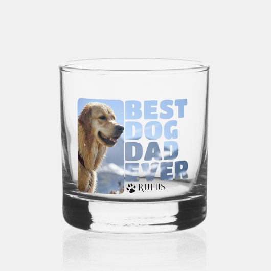 Gepersonaliseerde beste hond papa ooit whisky glas (Voorkant)