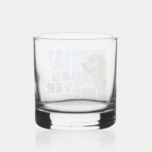 Gepersonaliseerde beste hond papa ooit whisky glas (Achterkant)