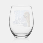 Gepersonaliseerde beste hond papa ooit wijnglas zonder voet (Achterkant)