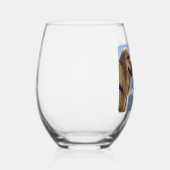 Gepersonaliseerde beste hond papa ooit wijnglas zonder voet (Rechts)