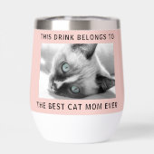 Gepersonaliseerde Beste Kat Moeder Ooit Foto Roze (Achterkant)