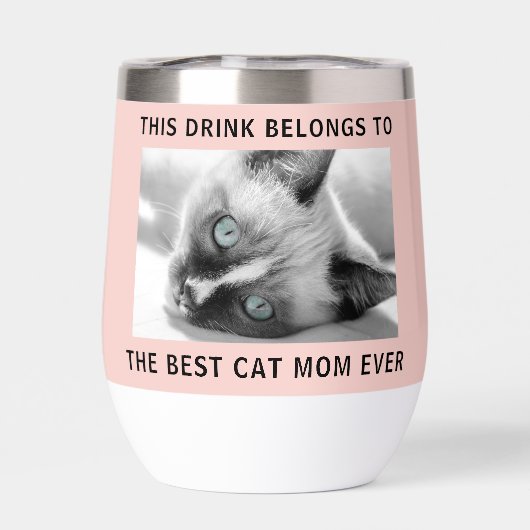 Gepersonaliseerde Beste Kat Moeder Ooit Foto Roze (Achterkant)