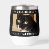 Gepersonaliseerde Beste Kat Moeder Ooit Foto Zwart (Voorkant)