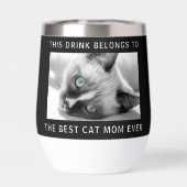 Gepersonaliseerde Beste Kat Moeder Ooit Foto Zwart (Achterkant)