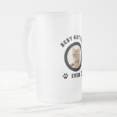 Gepersonaliseerde beste kat papa ooit aangepaste f matglas bierpul (Voorkant links)