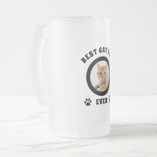 Gepersonaliseerde beste kat papa ooit aangepaste f matglas bierpul (Voorkant links)
