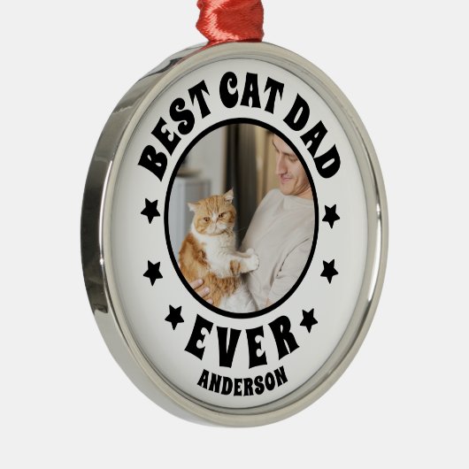Gepersonaliseerde beste kat papa ooit aangepaste f metalen ornament (Rechts)