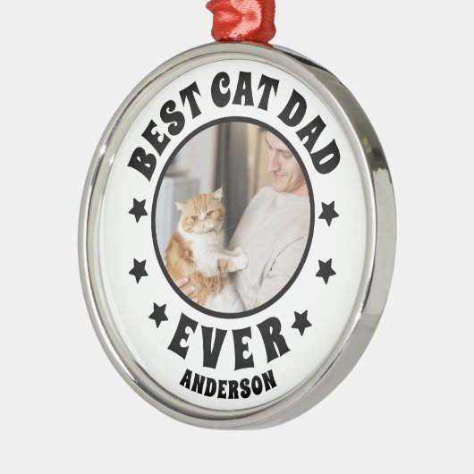 Gepersonaliseerde beste kat papa ooit aangepaste f metalen ornament (Links)