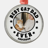 Gepersonaliseerde beste kat papa ooit aangepaste f metalen ornament (Voorkant)