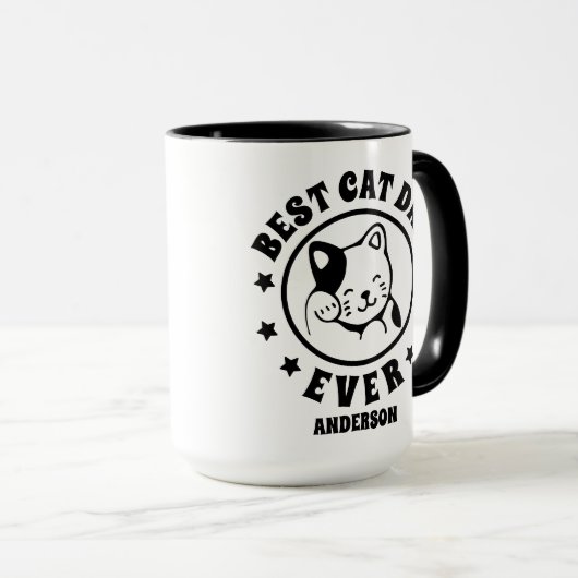 Gepersonaliseerde beste kat papa ooit aangepaste n mok (Voorkant rechts)