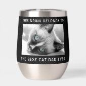 Gepersonaliseerde beste kat papa ooit foto zwart (Achterkant)