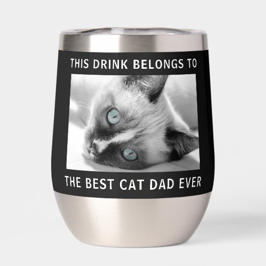 Gepersonaliseerde beste kat papa ooit foto zwart (Achterkant)