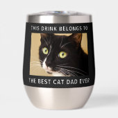 Gepersonaliseerde beste kat papa ooit foto zwart (Voorkant)