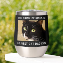 Gepersonaliseerde beste kat papa ooit foto zwart