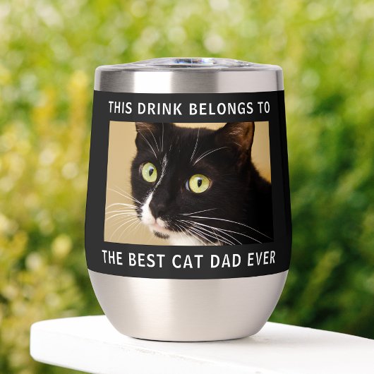 Gepersonaliseerde beste kat papa ooit foto zwart