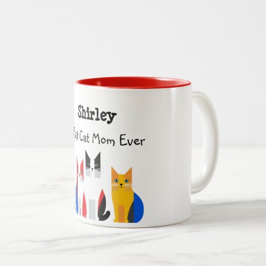 Gepersonaliseerde Beste Kattenmoeder Ooit Mok (Voorkant rechts)